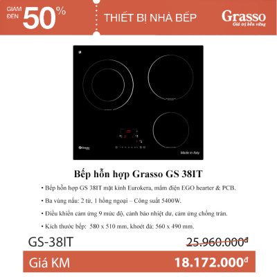 Bếp hỗn hợp Grasso GS-38 IT