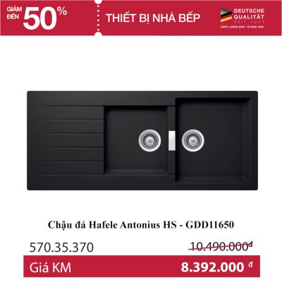 Chậu đá đen Hafele Antonius HS – GDD11650