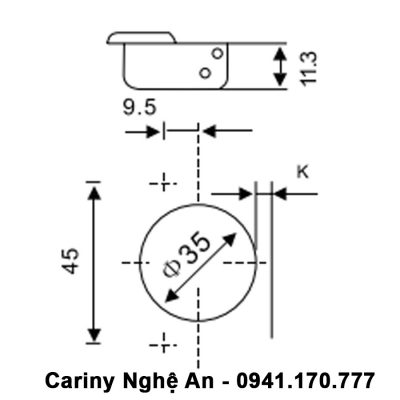 Bản lề Cariny INOX S33