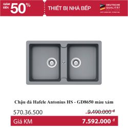 Chậu đá Hafele Antonius màu xám