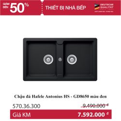 Chậu đá đen Hafele Antonius HS-GD 8650